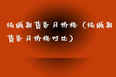 （2024年10月16日）今日纯碱期货最新价格行情查询