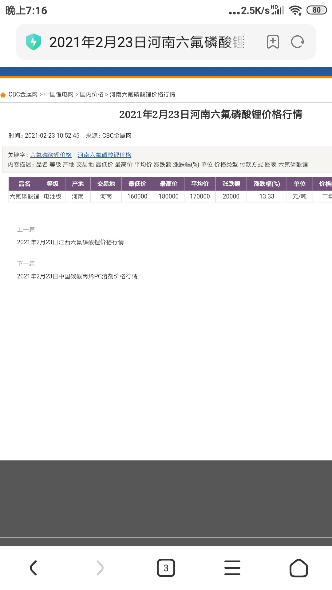 2025年2月23日磷酸报价最新价格多少钱